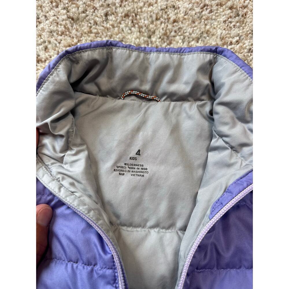 REI KIDS, PUFFER COAT, SIZE 4, Purple/Lilac Girls winter coat - Picture 6 of 11